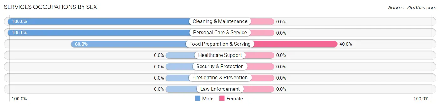 Services Occupations by Sex in Basin