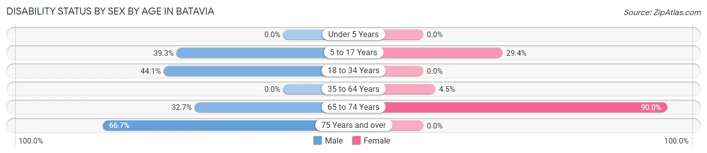 Disability Status by Sex by Age in Batavia