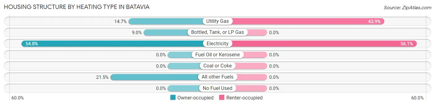 Housing Structure by Heating Type in Batavia