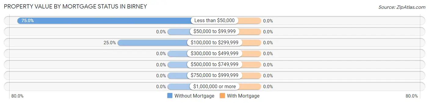 Property Value by Mortgage Status in Birney