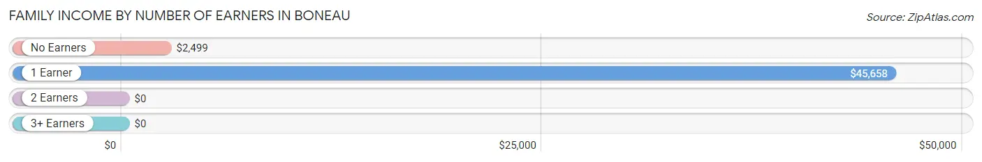 Family Income by Number of Earners in Boneau