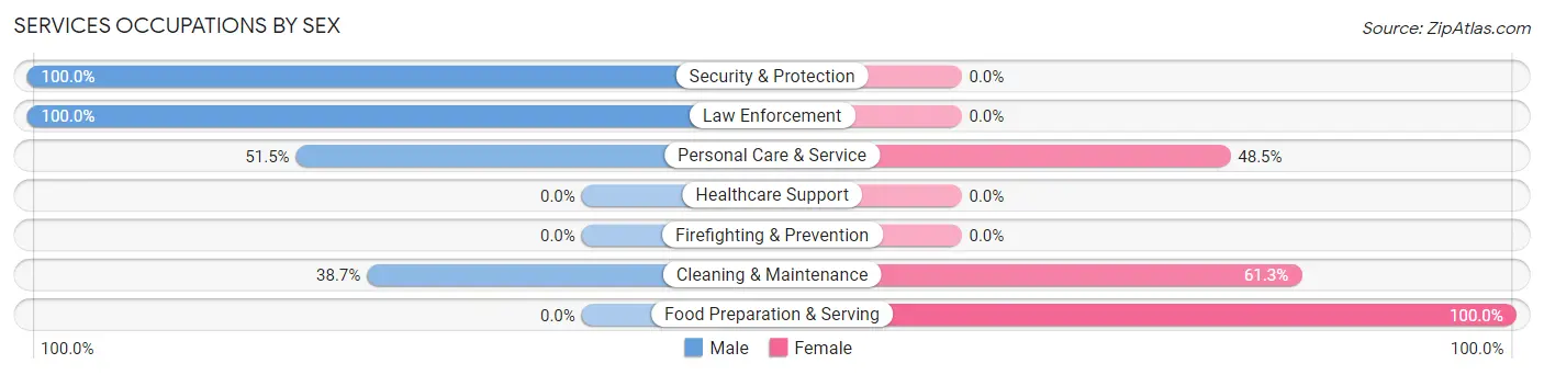 Services Occupations by Sex in Chinook