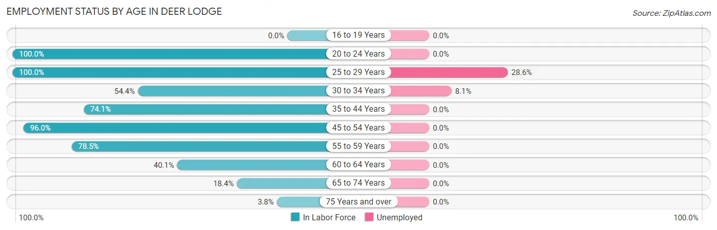 Employment Status by Age in Deer Lodge