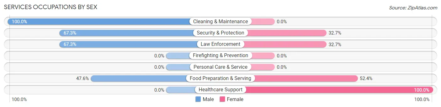 Services Occupations by Sex in Deer Lodge
