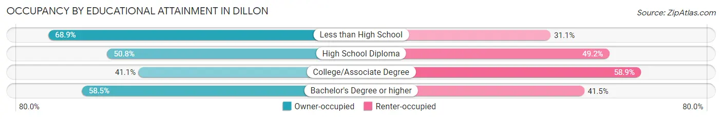 Occupancy by Educational Attainment in Dillon