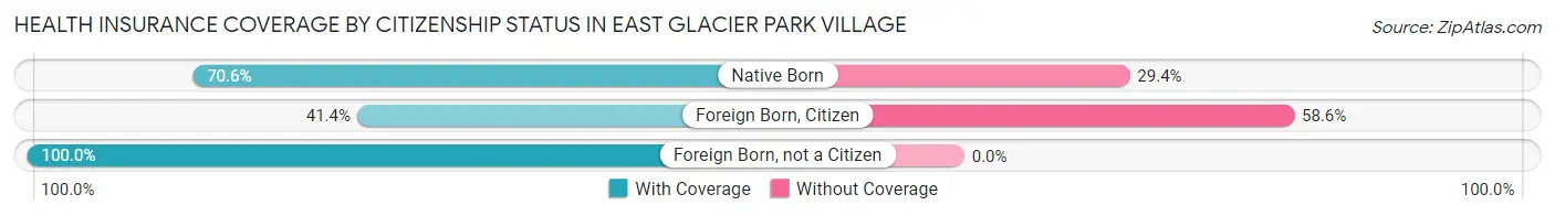 Health Insurance Coverage by Citizenship Status in East Glacier Park Village