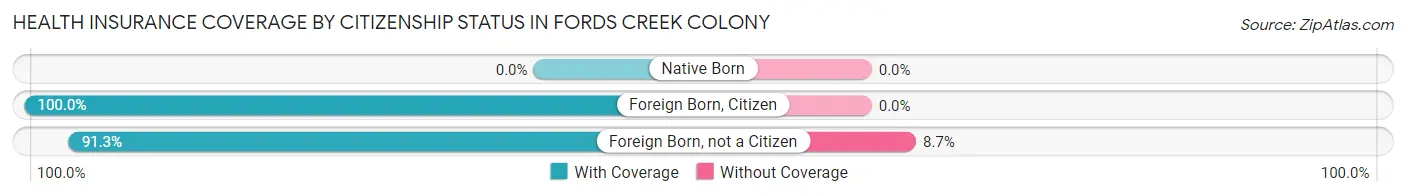Health Insurance Coverage by Citizenship Status in Fords Creek Colony