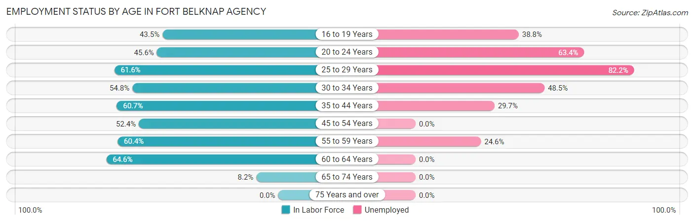 Employment Status by Age in Fort Belknap Agency