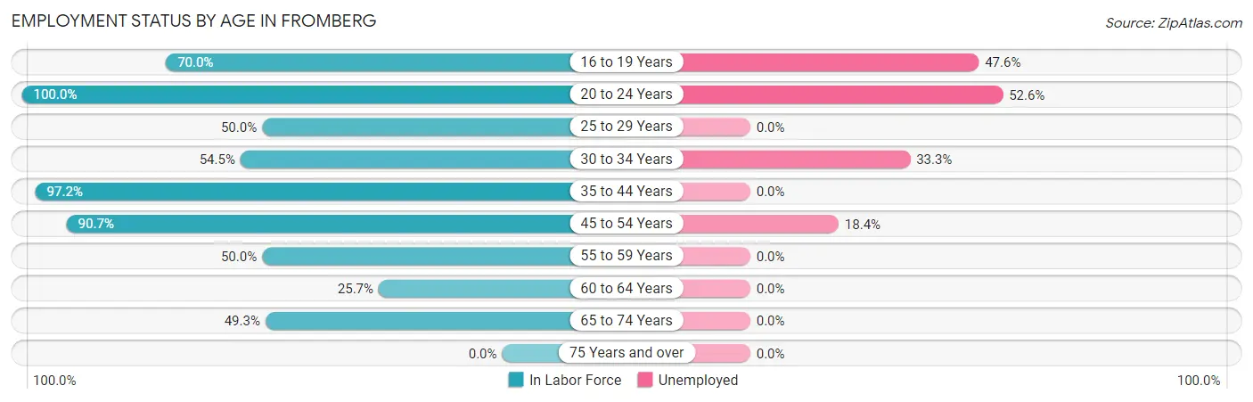 Employment Status by Age in Fromberg