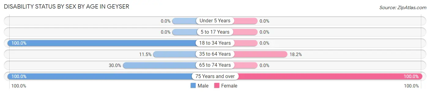 Disability Status by Sex by Age in Geyser