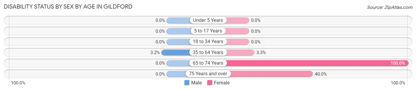 Disability Status by Sex by Age in Gildford