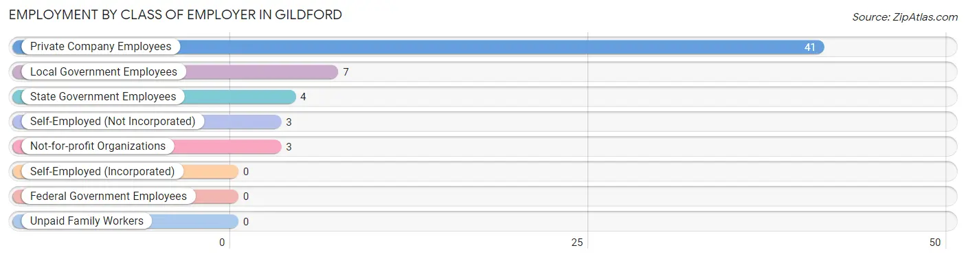 Employment by Class of Employer in Gildford