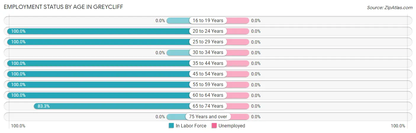 Employment Status by Age in Greycliff