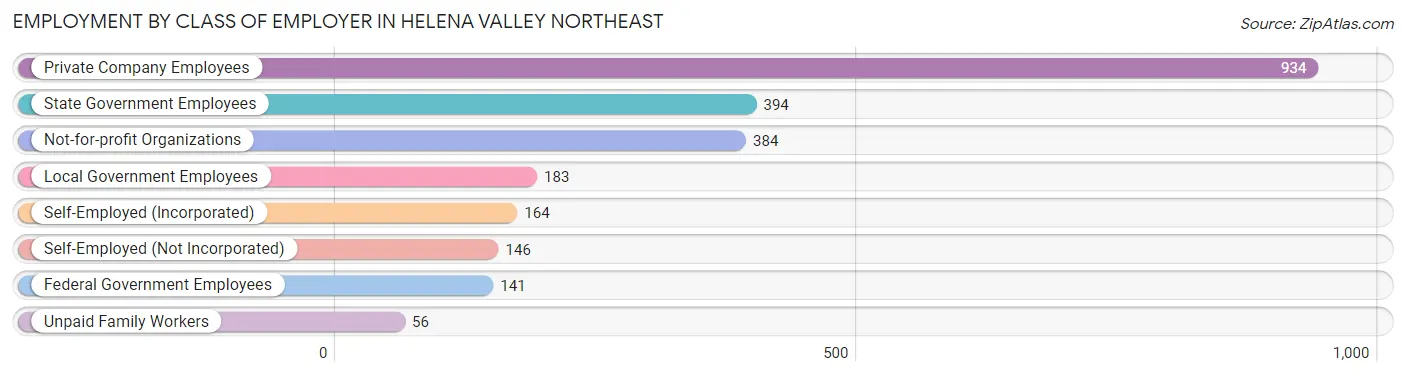 Employment by Class of Employer in Helena Valley Northeast
