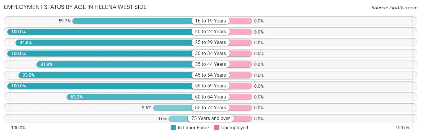 Employment Status by Age in Helena West Side