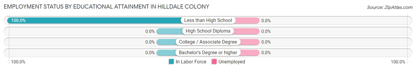 Employment Status by Educational Attainment in Hilldale Colony