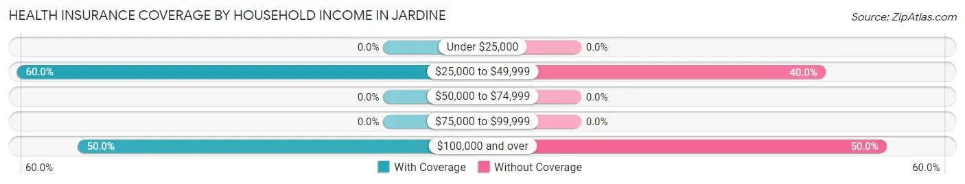 Health Insurance Coverage by Household Income in Jardine