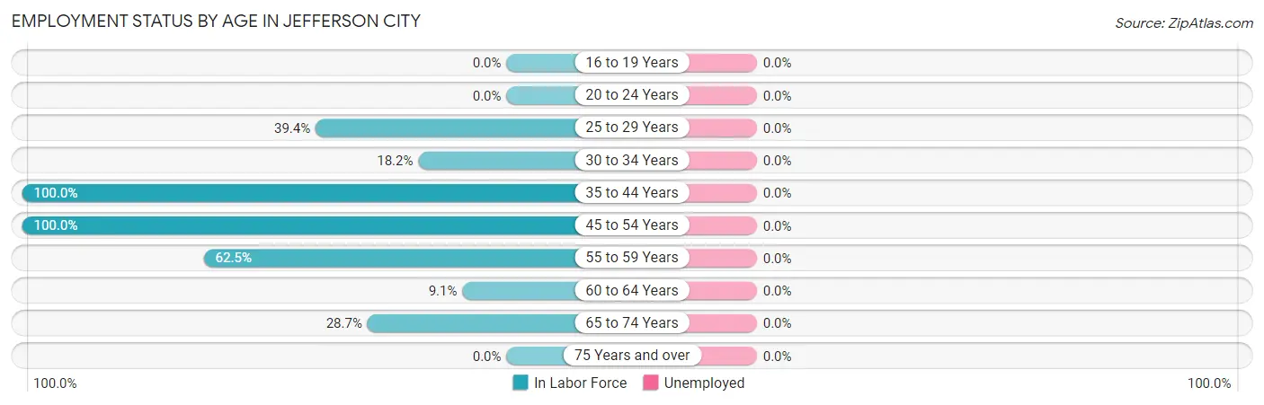Employment Status by Age in Jefferson City