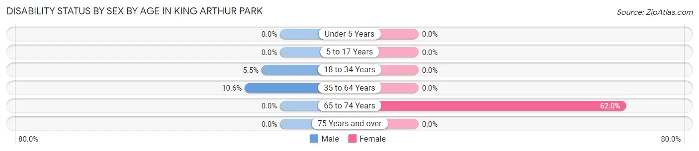 Disability Status by Sex by Age in King Arthur Park