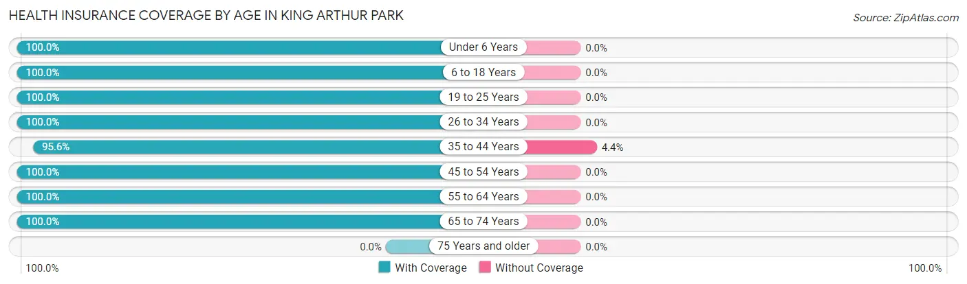 Health Insurance Coverage by Age in King Arthur Park