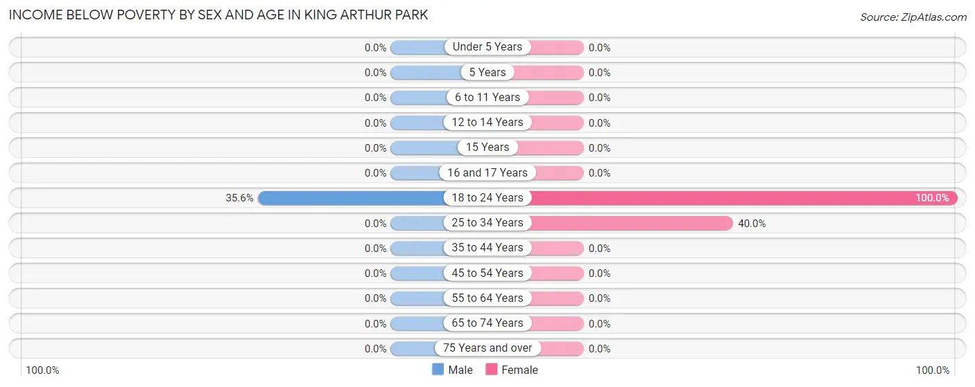 Income Below Poverty by Sex and Age in King Arthur Park