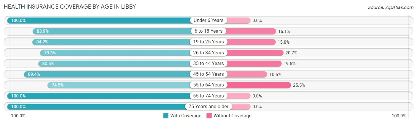 Health Insurance Coverage by Age in Libby