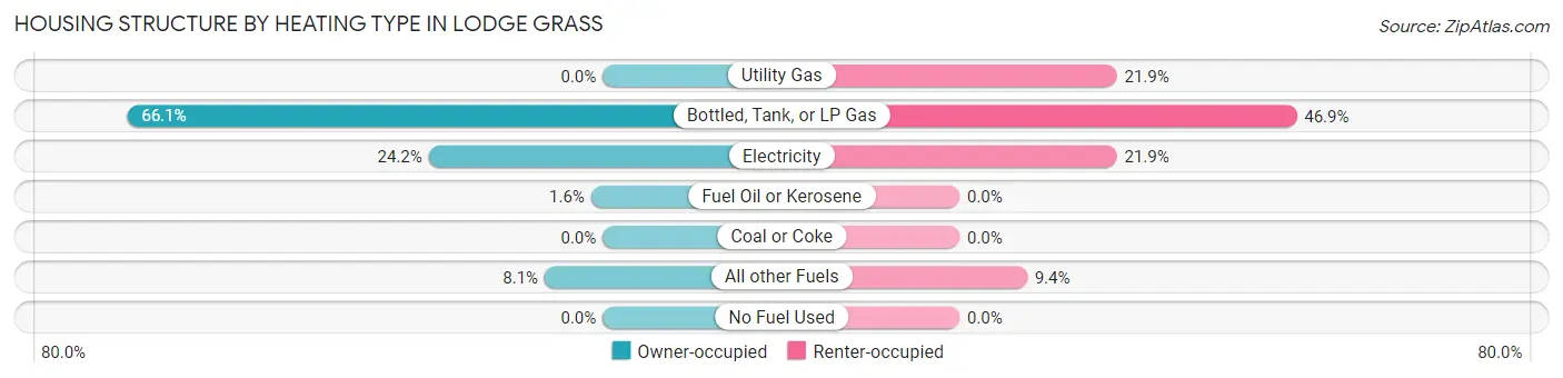 Housing Structure by Heating Type in Lodge Grass