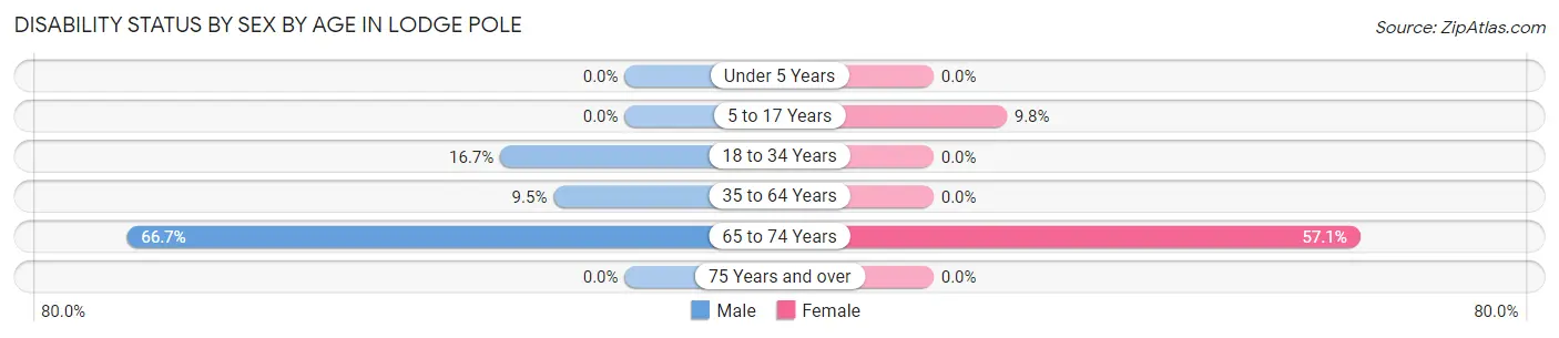 Disability Status by Sex by Age in Lodge Pole
