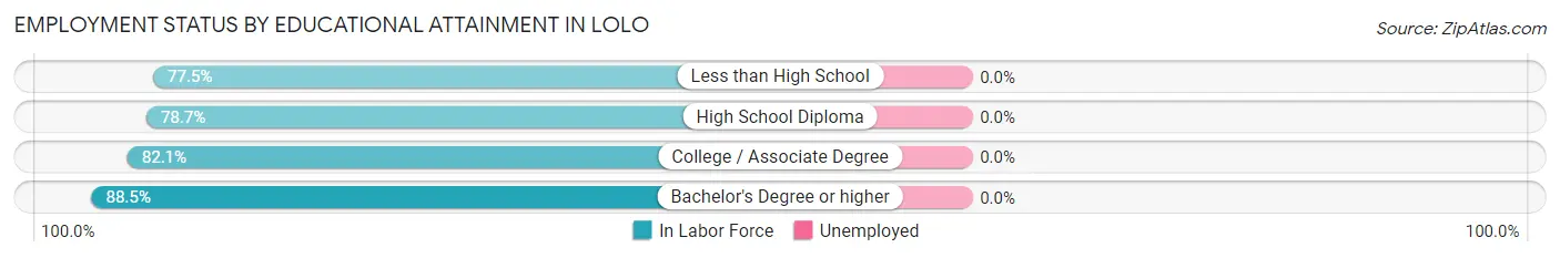 Employment Status by Educational Attainment in Lolo