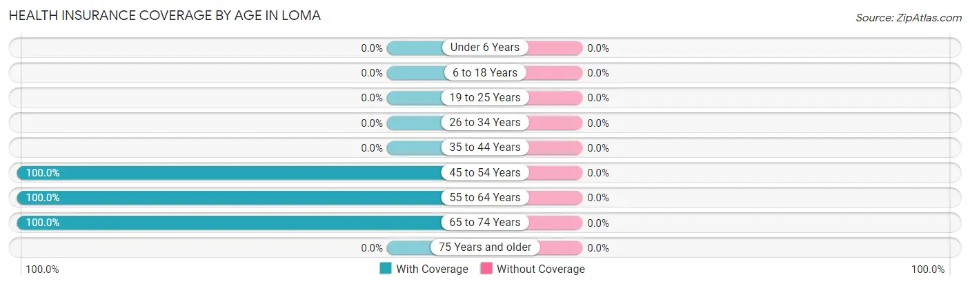 Health Insurance Coverage by Age in Loma