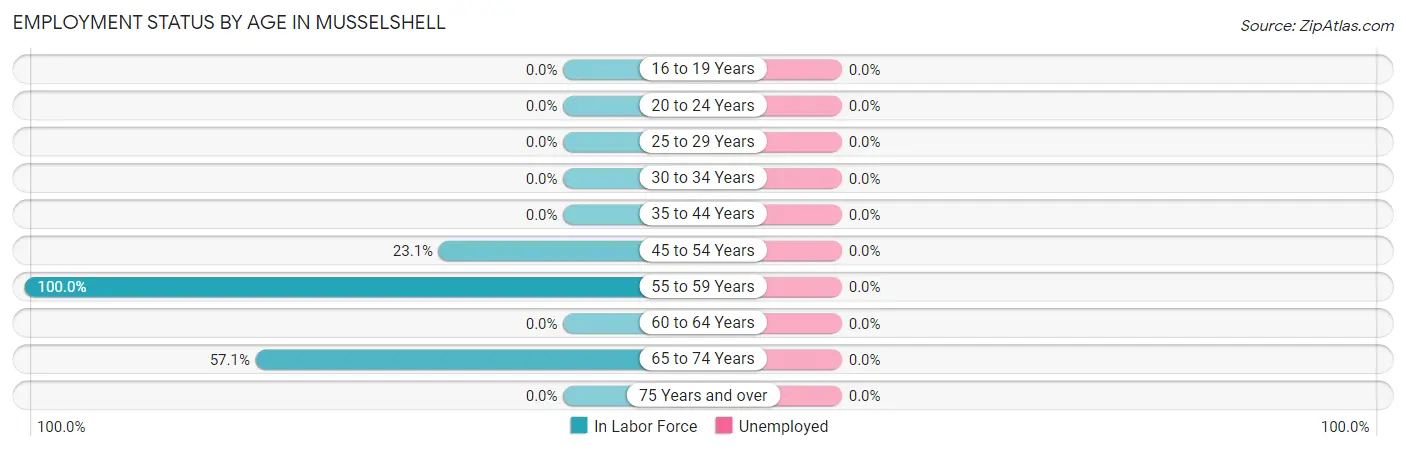 Employment Status by Age in Musselshell