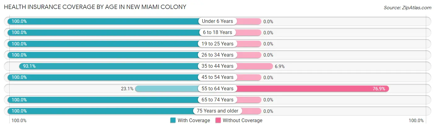 Health Insurance Coverage by Age in New Miami Colony