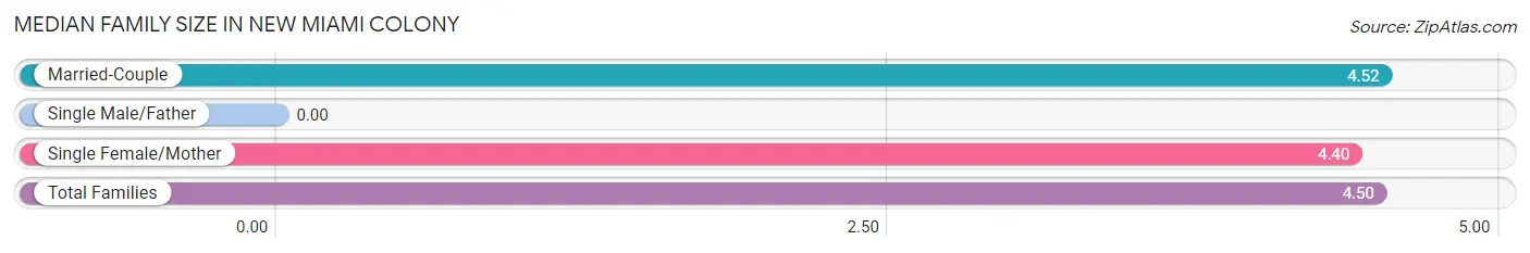 Median Family Size in New Miami Colony