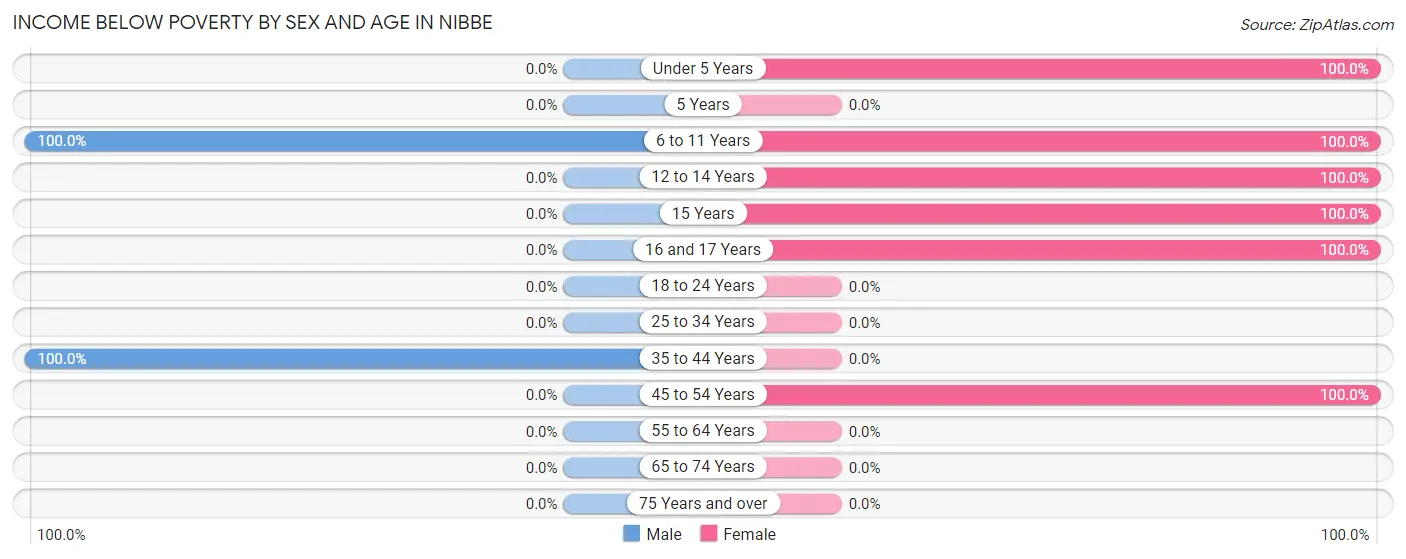 Income Below Poverty by Sex and Age in Nibbe