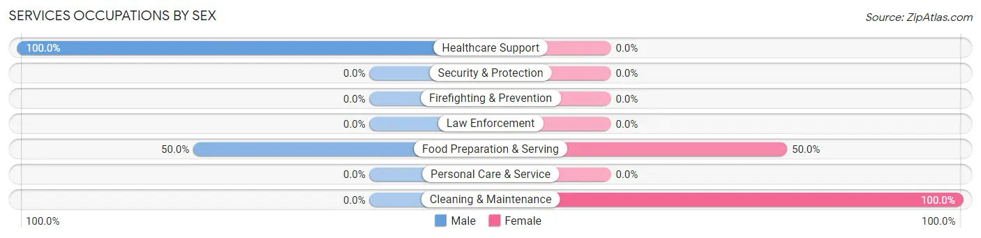 Services Occupations by Sex in Old Agency
