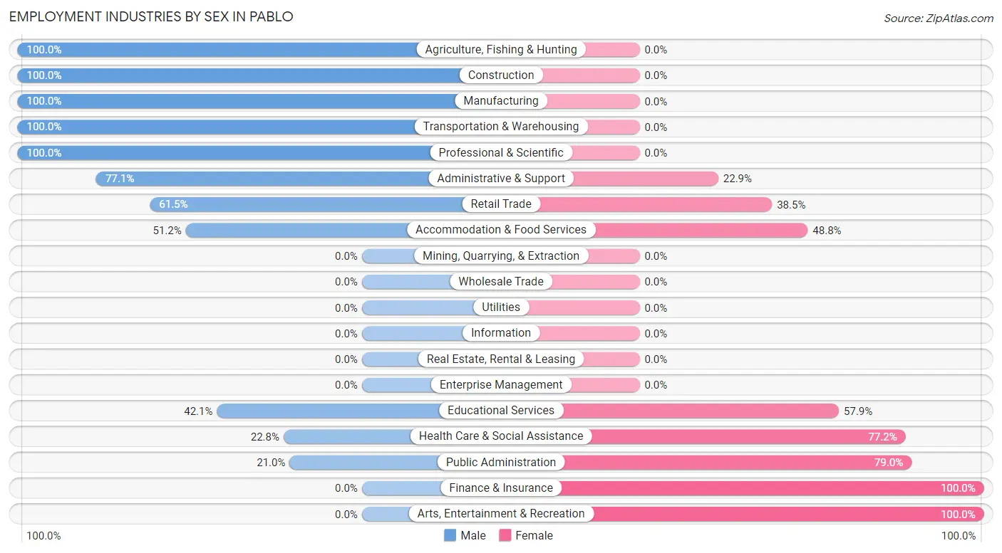 Employment Industries by Sex in Pablo