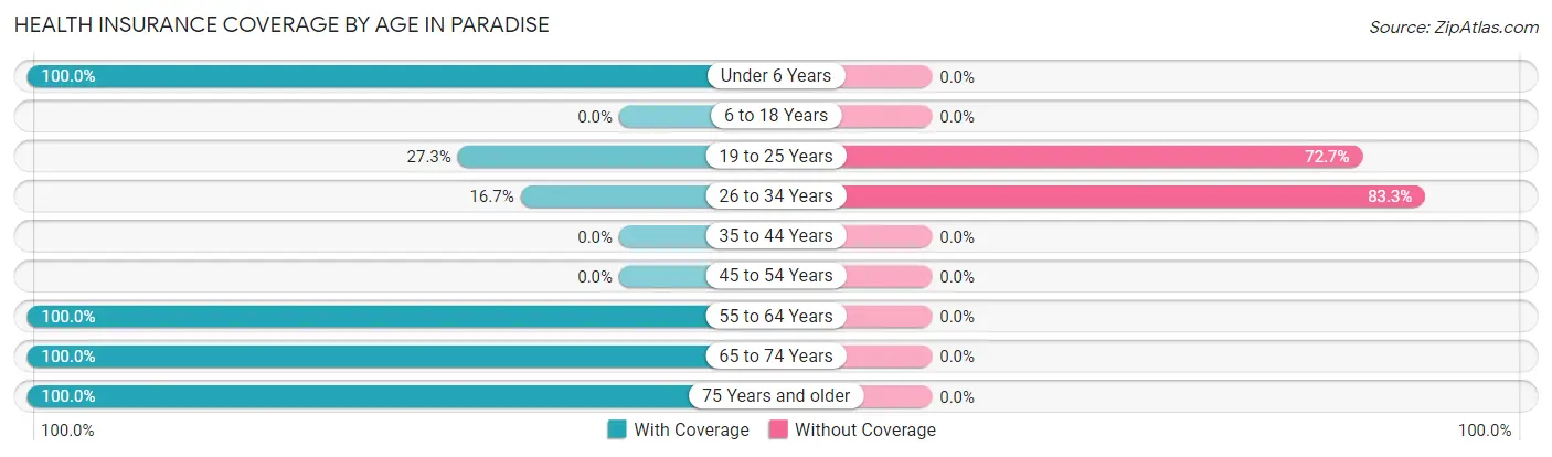 Health Insurance Coverage by Age in Paradise