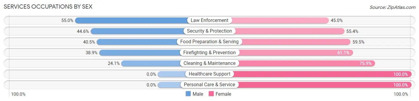 Services Occupations by Sex in Plentywood