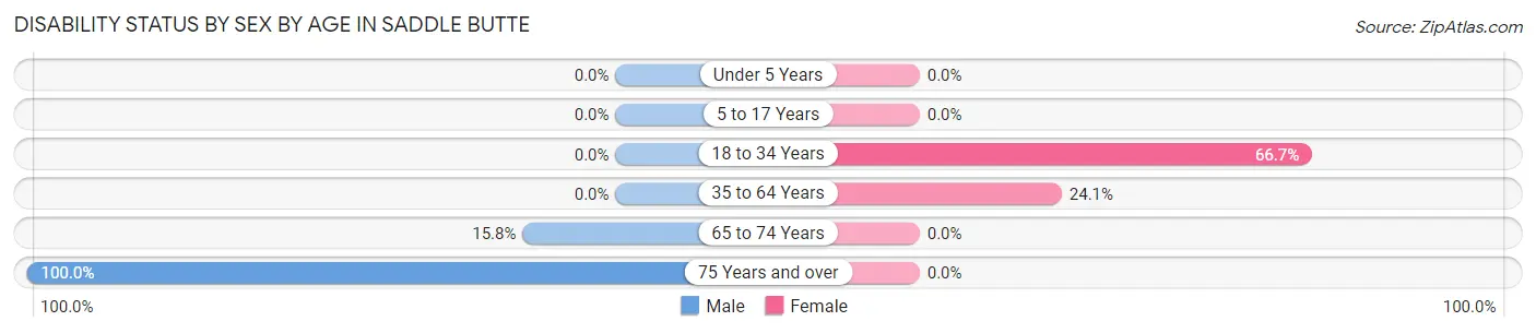 Disability Status by Sex by Age in Saddle Butte