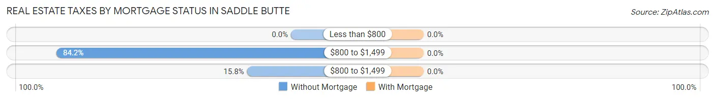 Real Estate Taxes by Mortgage Status in Saddle Butte