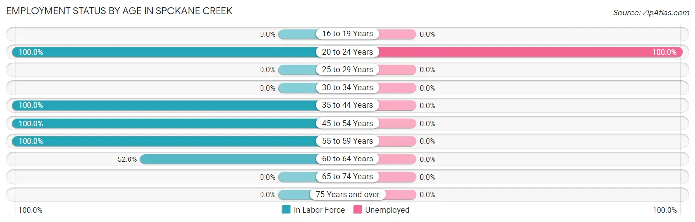 Employment Status by Age in Spokane Creek