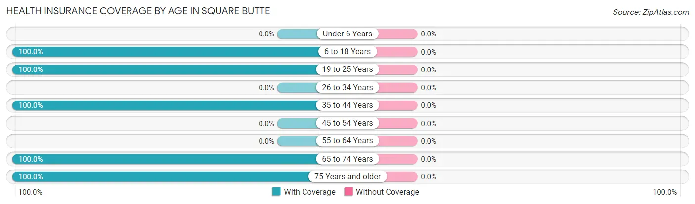 Health Insurance Coverage by Age in Square Butte