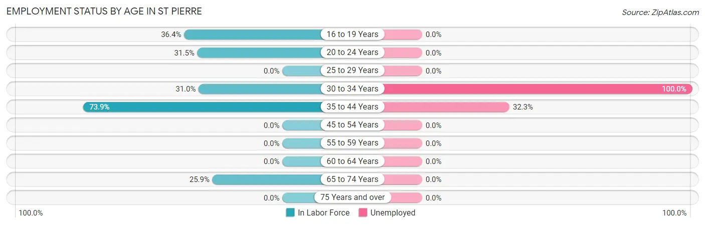 Employment Status by Age in St Pierre