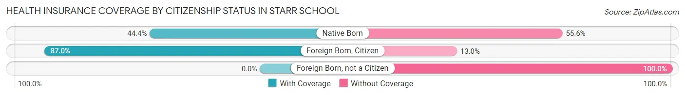 Health Insurance Coverage by Citizenship Status in Starr School