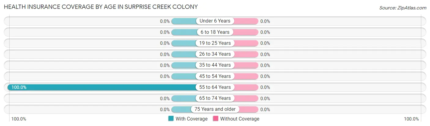 Health Insurance Coverage by Age in Surprise Creek Colony