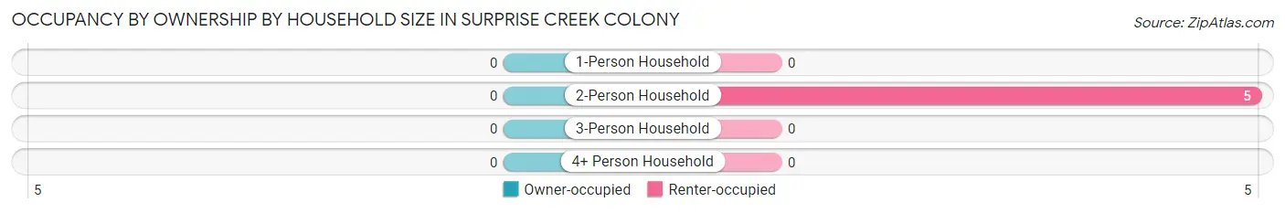 Occupancy by Ownership by Household Size in Surprise Creek Colony