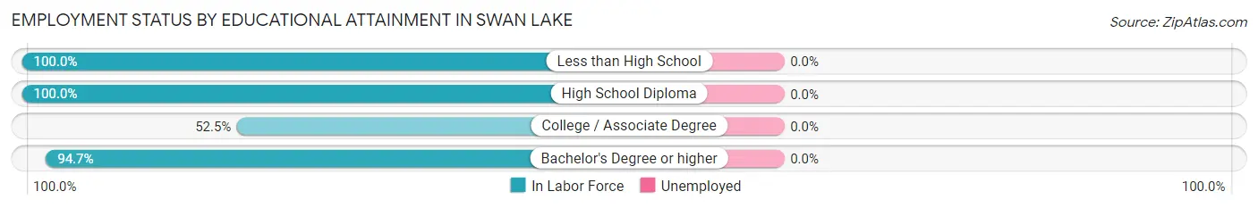 Employment Status by Educational Attainment in Swan Lake