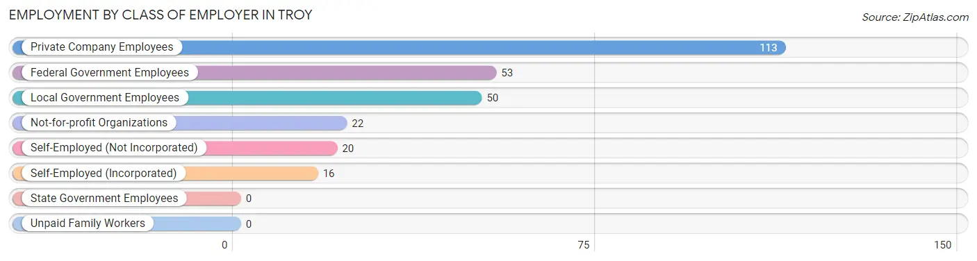 Employment by Class of Employer in Troy