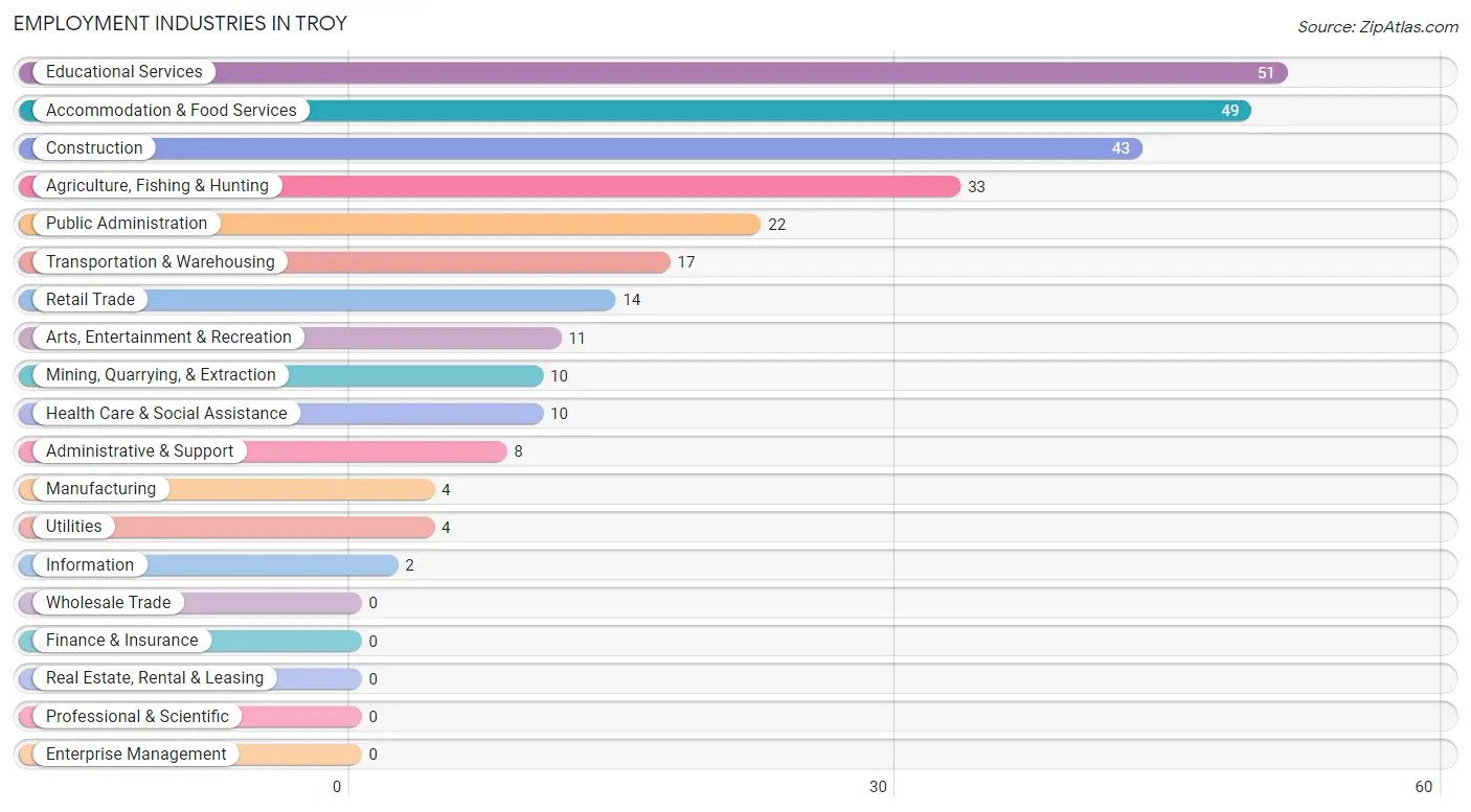 Employment Industries in Troy
