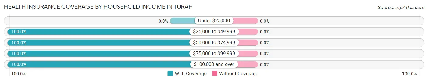 Health Insurance Coverage by Household Income in Turah